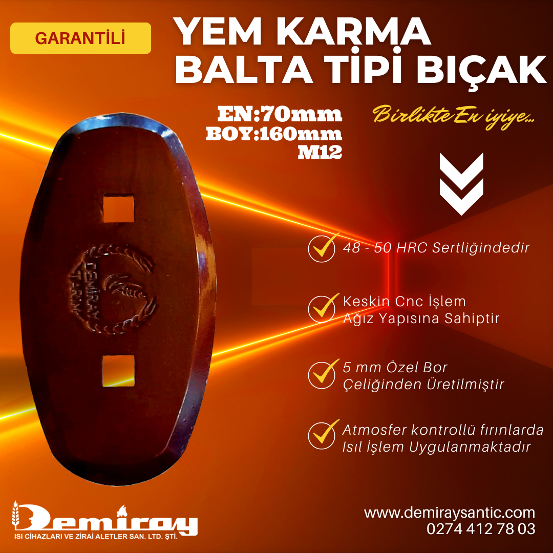 Balta Tipi Yem Karma Bıçağı